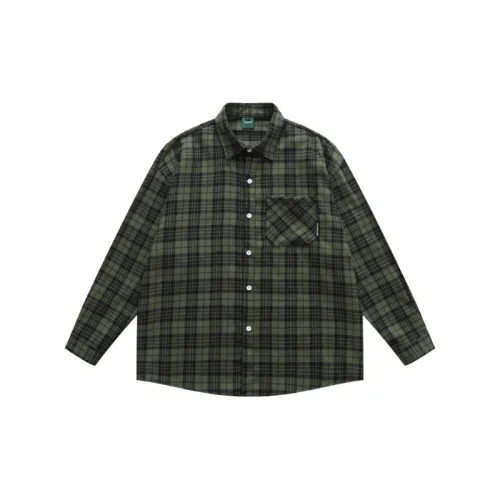 Street Long Sleeve Checked Fabric Shirt Unisex