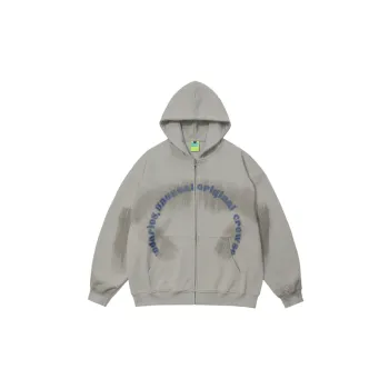 Dark Retro Halo Creative Interesting Color Patching Hooded Cardigan Sweater