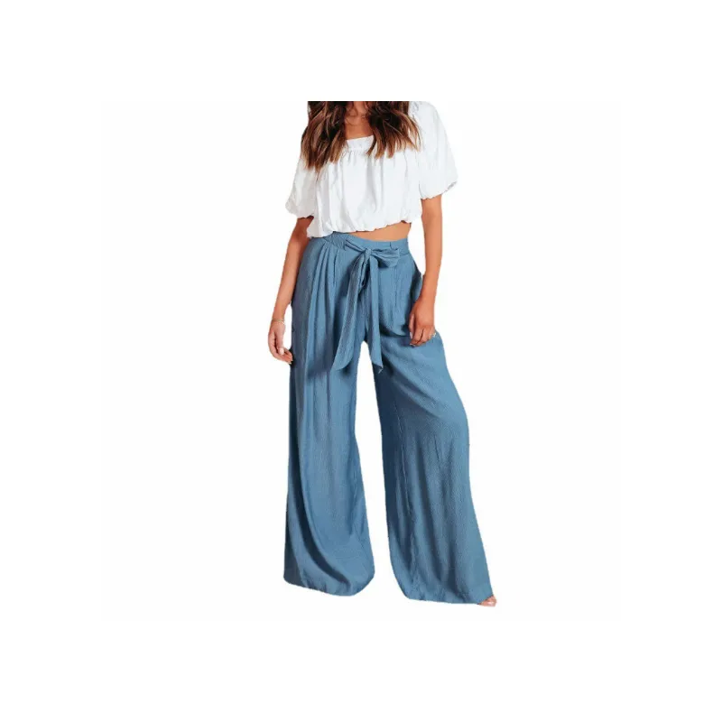 Simple Print Casual Pants-3