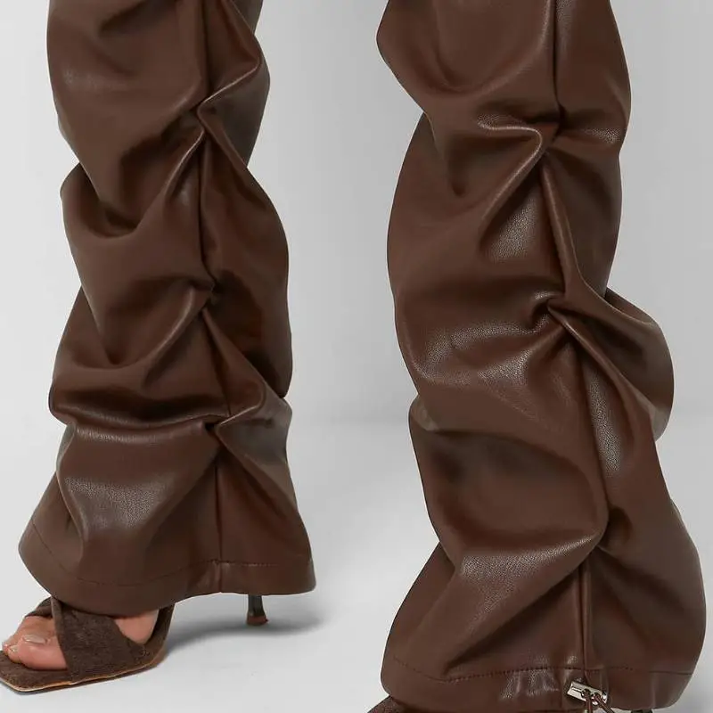 Fashion Casual Leather Pants-3