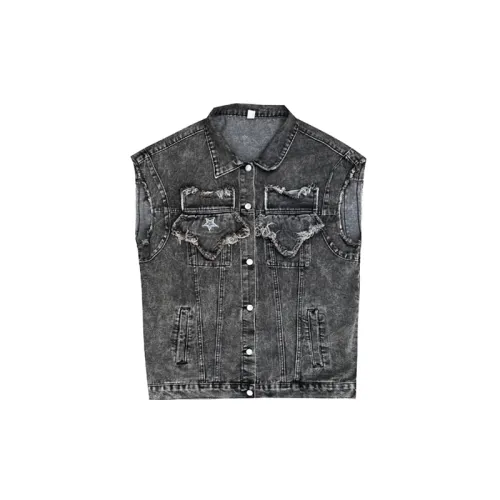 Loose Asymmetrical Denim Vest