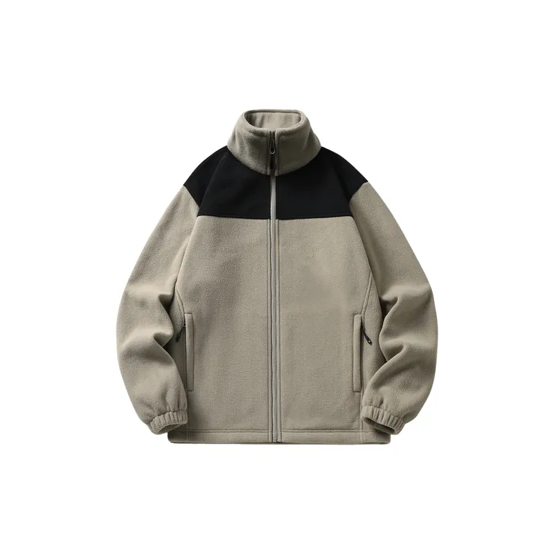 Zipper Loose Polyester Velvet Jacket-1