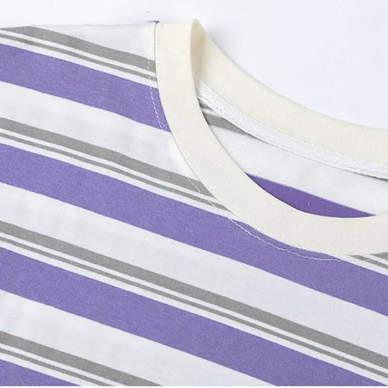 Casual Striped Cotton T Shirt-4