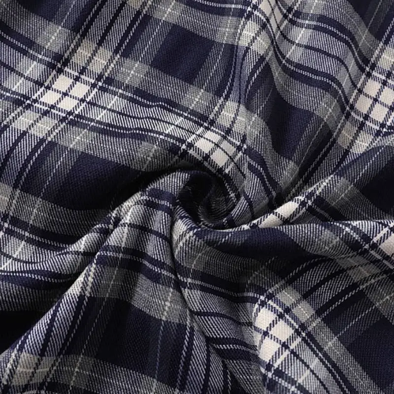 Retro Plaid Blended Synthetic Fabrics Shirt-3