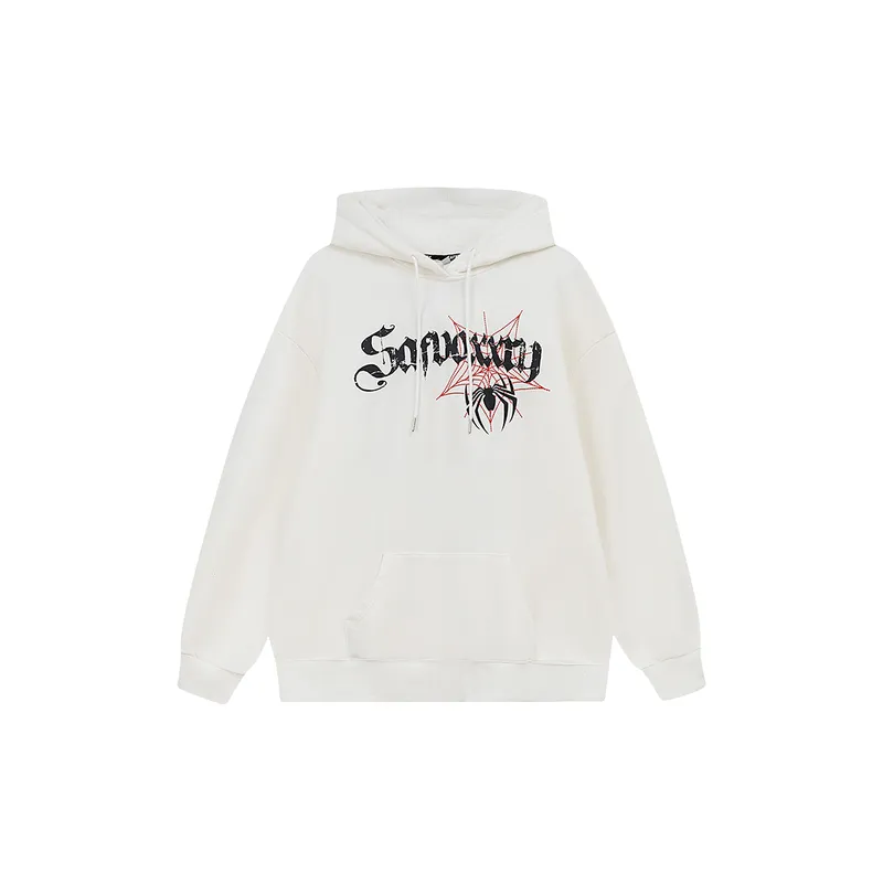 High Street Hiphop Spider Print Hooded Sweater-0