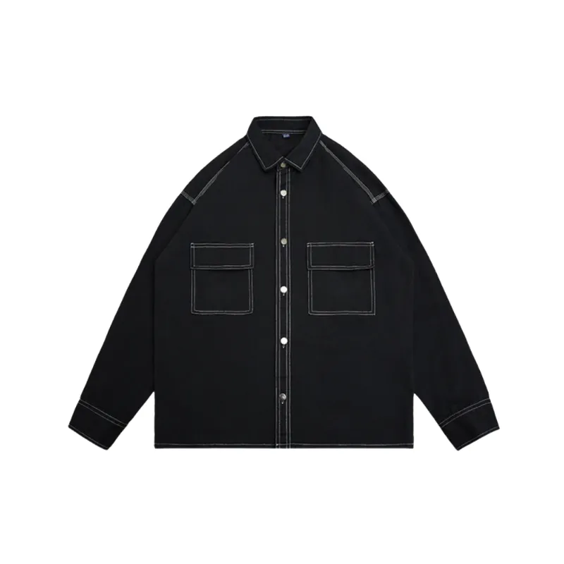 Plain Loose 100% Cotton Shirt Unisex-0