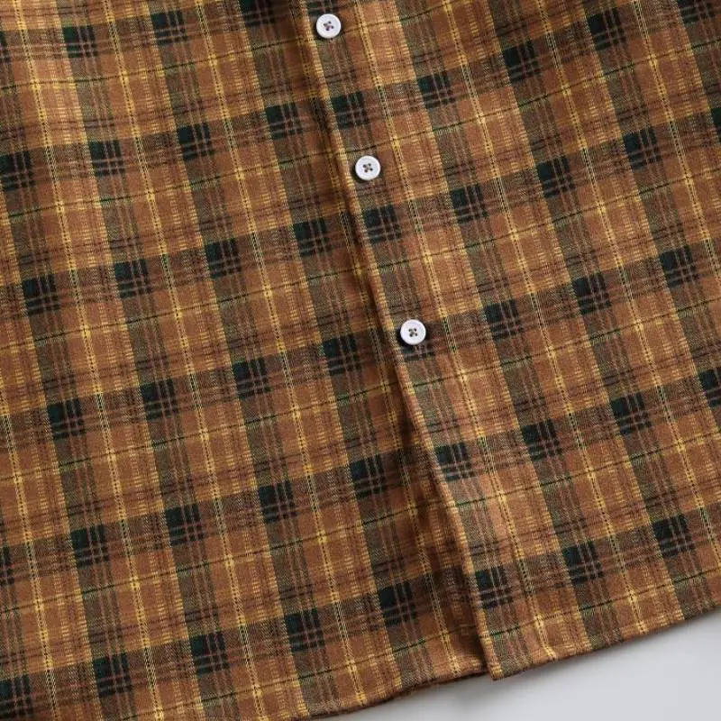 Basics Plaid Blended Synthetic Fabrics Shirt-3
