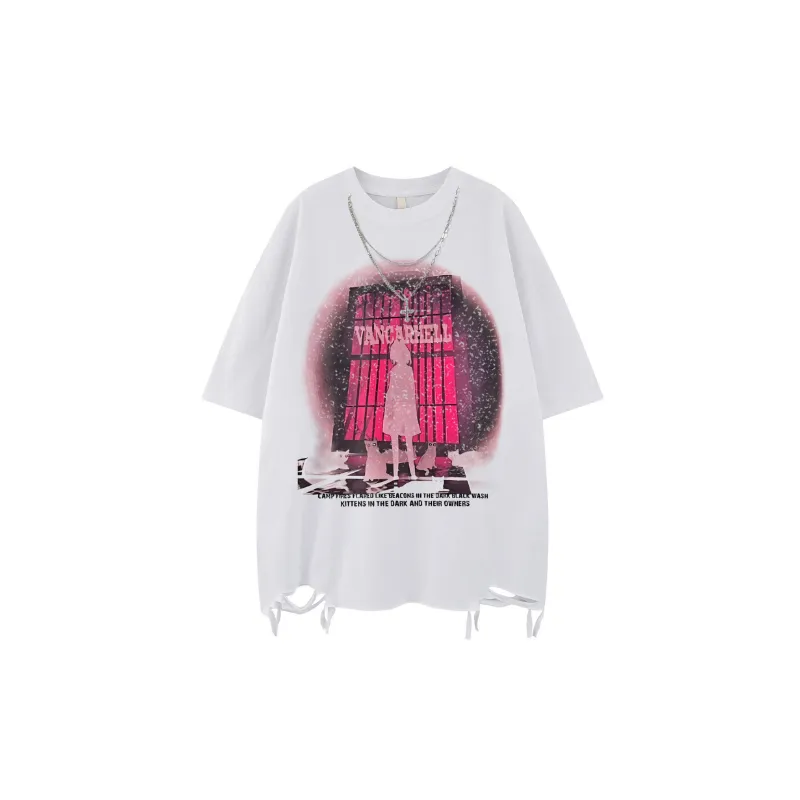Retro Casual Cotton Blended Fabric T Shirt Unisex-2
