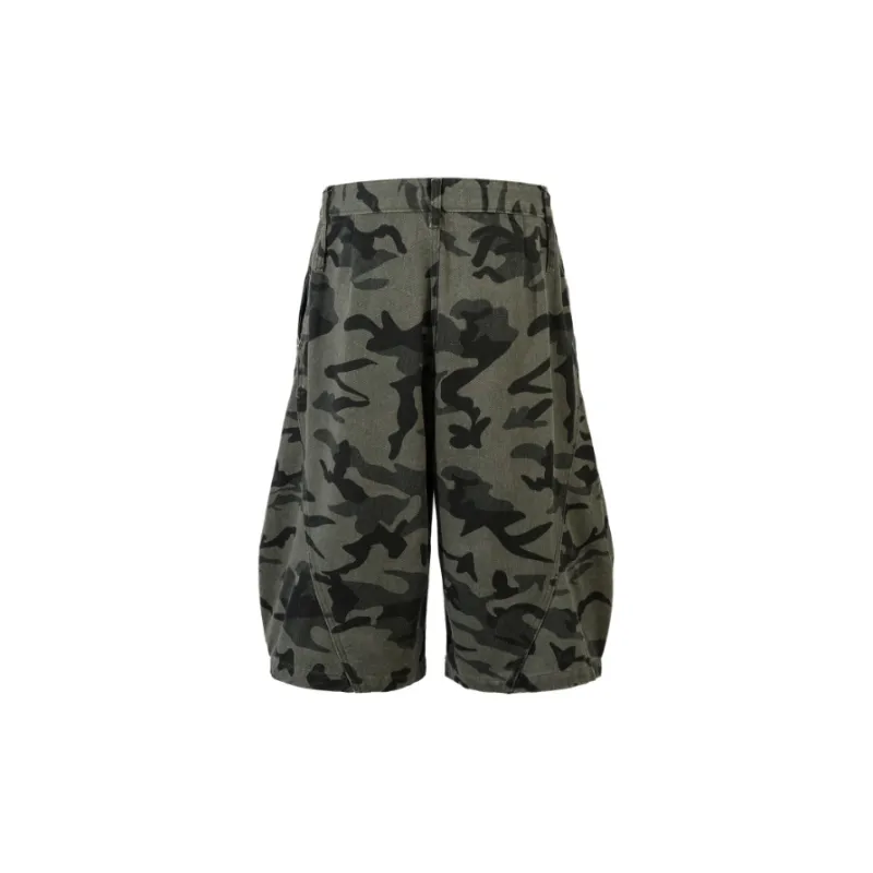 Funky Retro Cotton Cargo Shorts-1