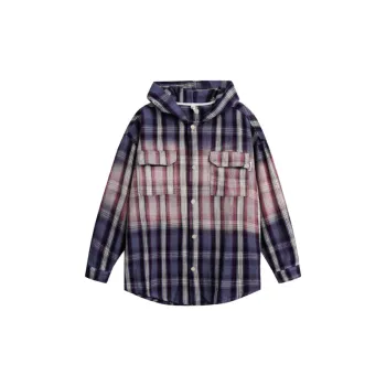 Retro Lazy Style Plaid Long Sleeve Shirt