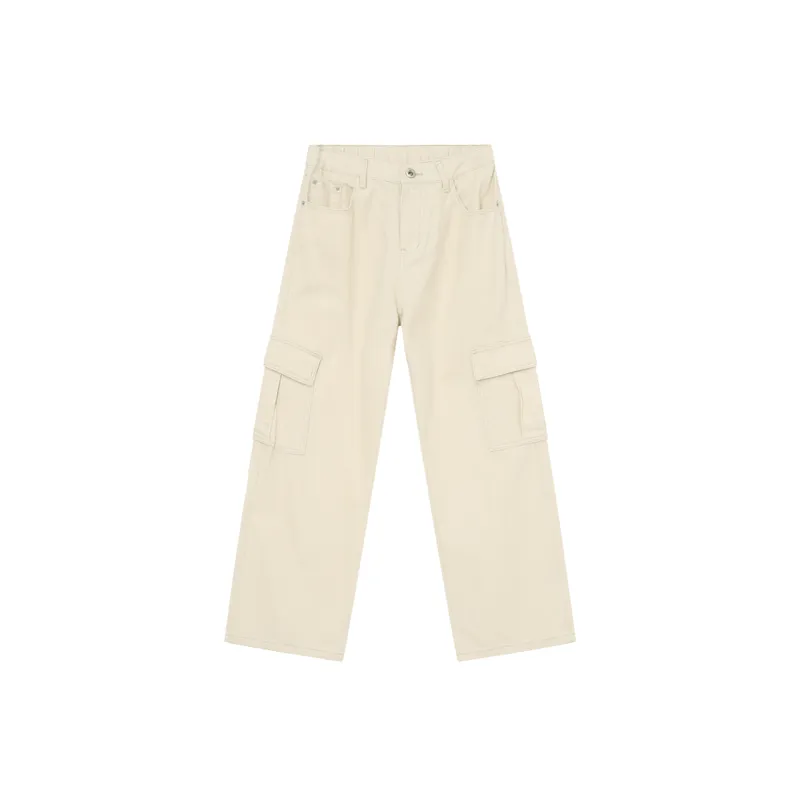 Fashionable Loose Cotton Cargo Pants-8