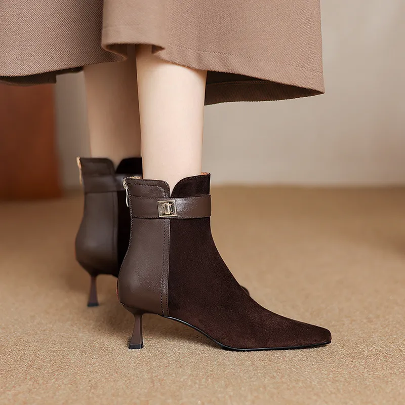 Simple Plain Ankle Boots-1