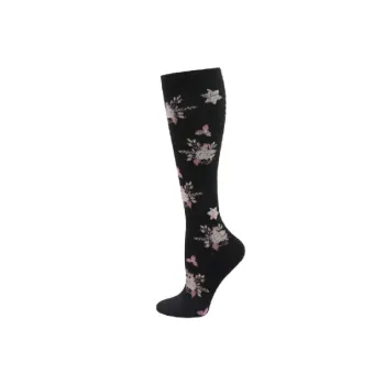 Fashionable Floral Nylon Blend Mid Calf Sock