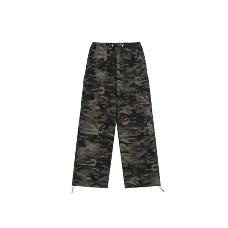 Pleated Loose fitting Camouflage Cargo Pants-2