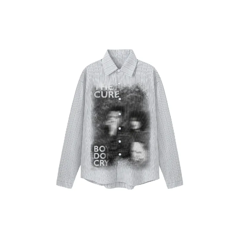 Street Striped Loose Shirt-0