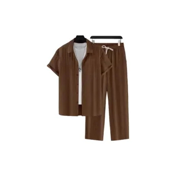 Trendy Button Down Shirt Set