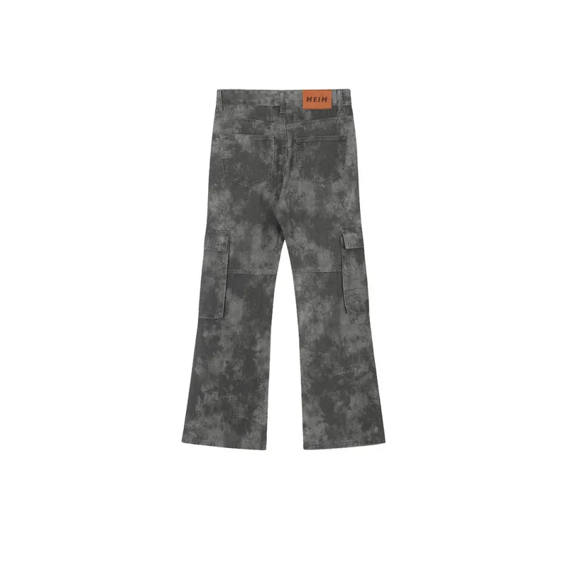 Tie Dyed Split Stitching Trousers-1