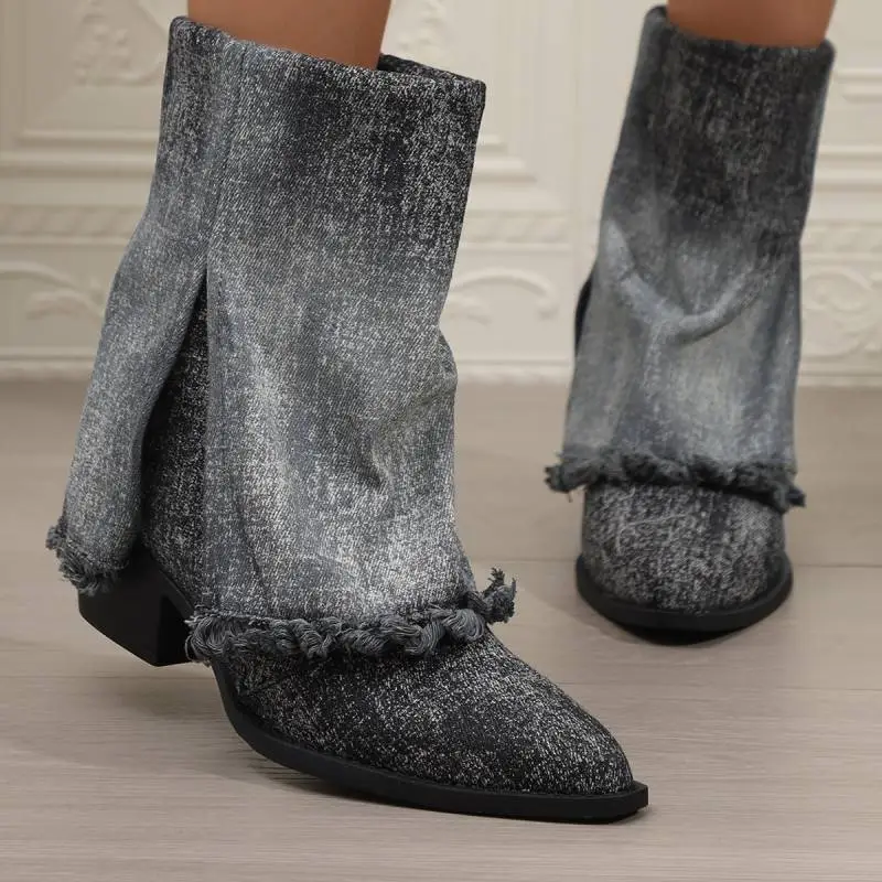 Fashionable Funky Ankle Boots-1