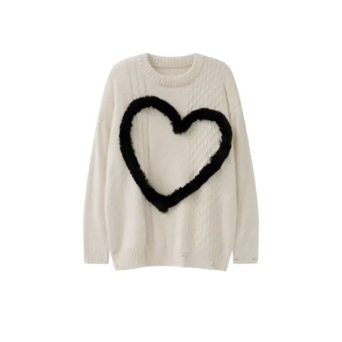 Patch Pvelvet Embroidered Stereo Love Knitted Sweater