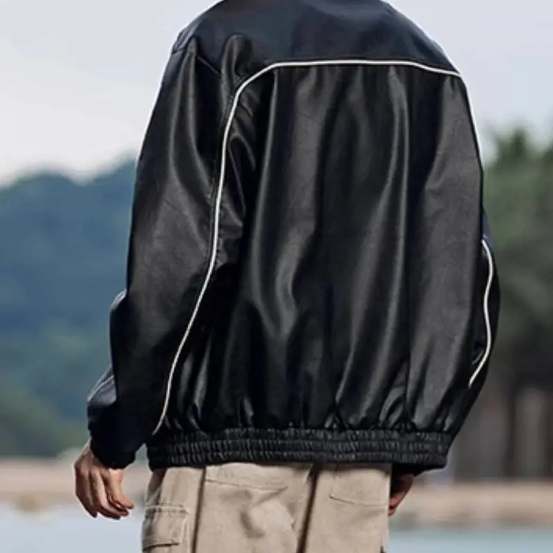Casual Glamorous Leather Jacket-3