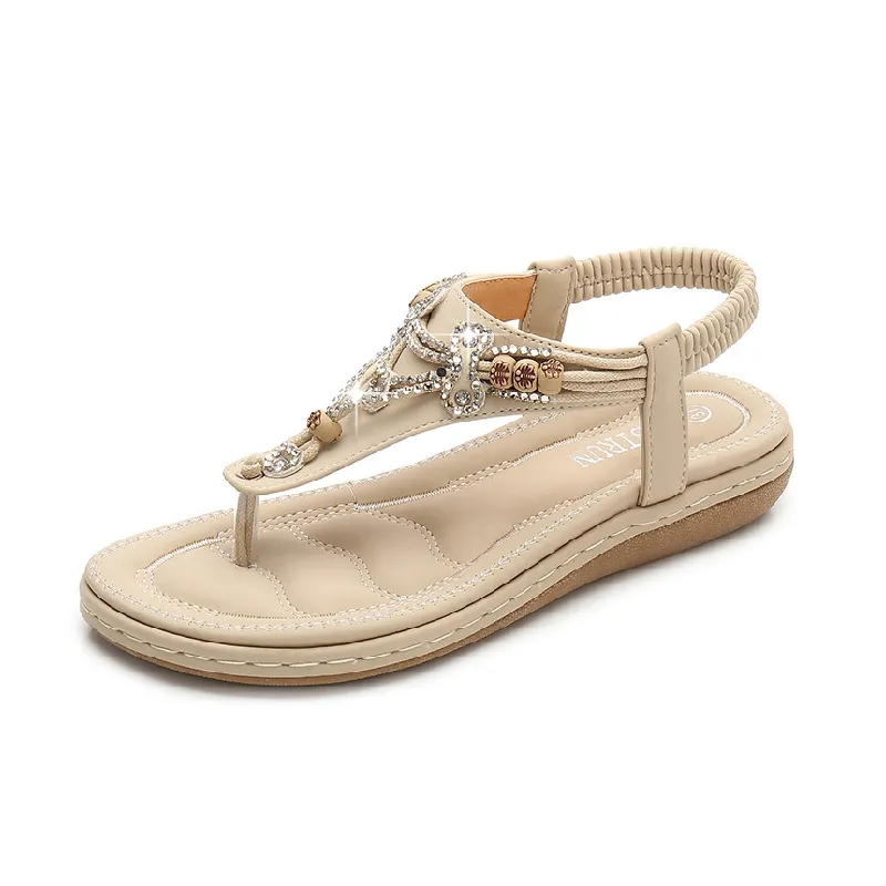 Simple Rhinestone Beach Sandals-3