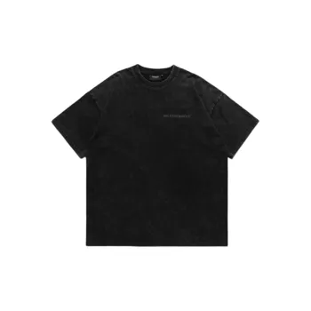 Double Yarn Printing Small Neckline Drop Shoulder Loose T shirt