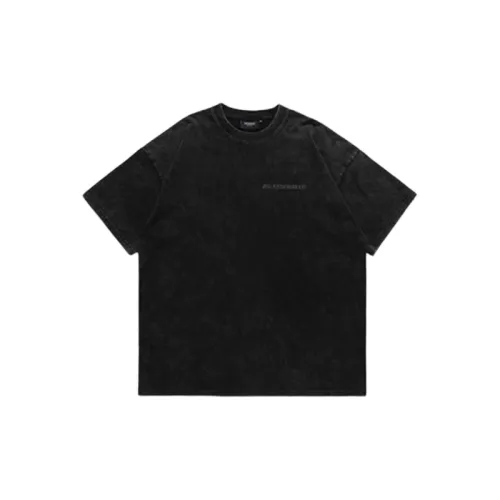 Double Yarn Printing Small Neckline Drop Shoulder Loose T shirt