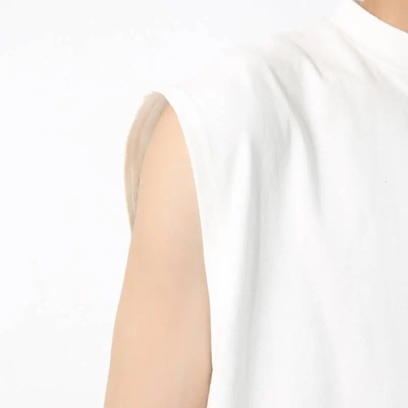 Loose Plain Cotton Vest-3