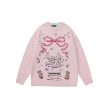 New Real Retro Jacquard Crewneck Knitted Sweater