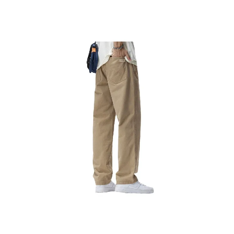 Retro Straight Leg Cotton Casual Pants-7