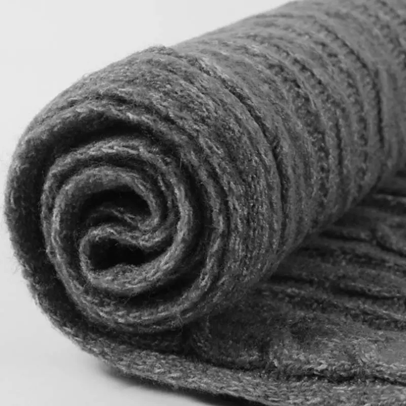 Retro Plain Knit Scarf-8