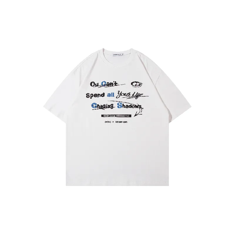 Fashion Letter Print T Shirt-0