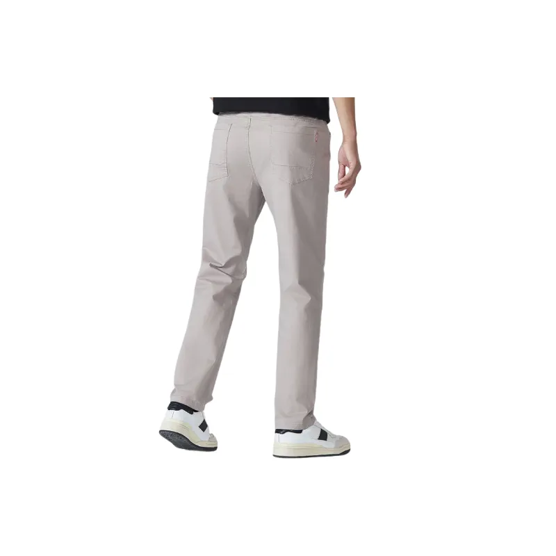 Simple Plain Cotton Blended Fabric Casual Pants Unisex-3