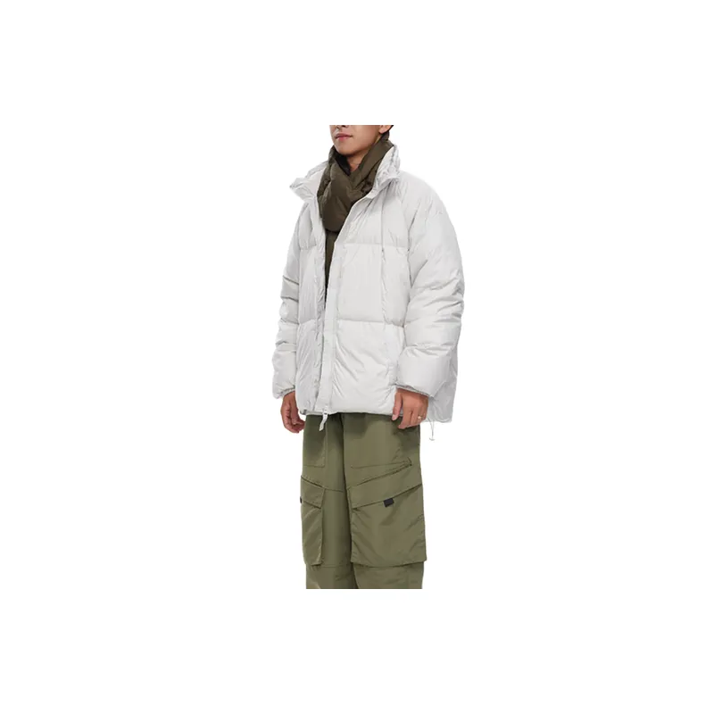 Casual Plain White Duck Down Jacket-12