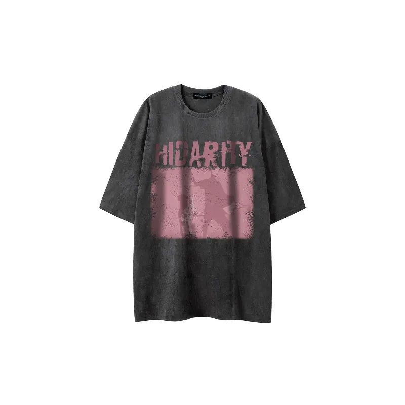 Retro Loose Blended Synthetic Fabrics T Shirt-2