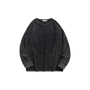 Casual  Washed Combed Cotton Sweatshirt