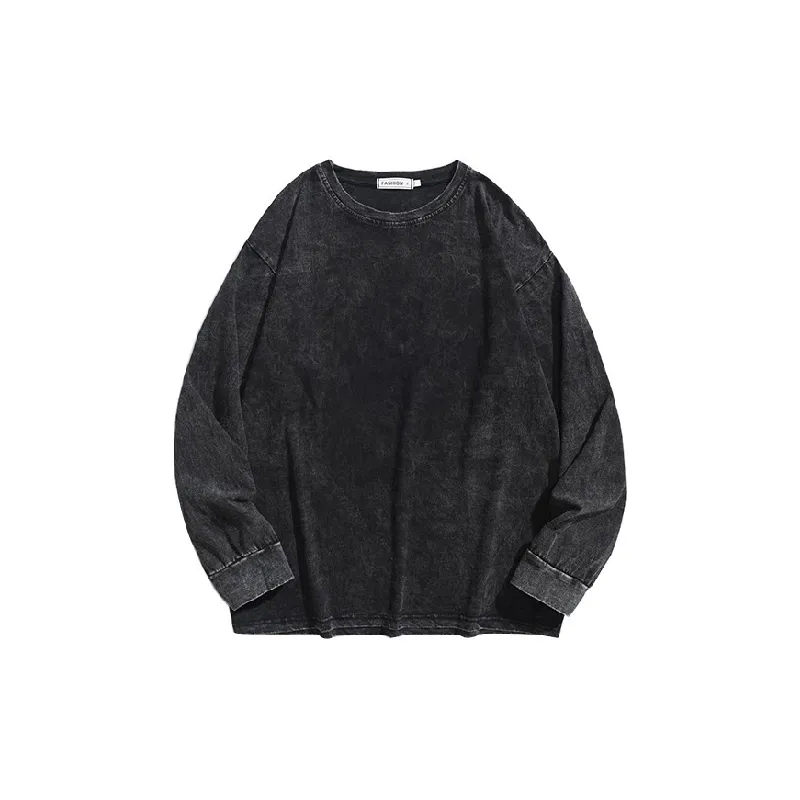 Casual  Washed Combed Cotton Sweatshirt-1