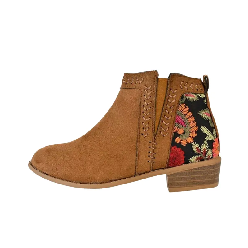 Fashionable Embroidered Martin Boot-0