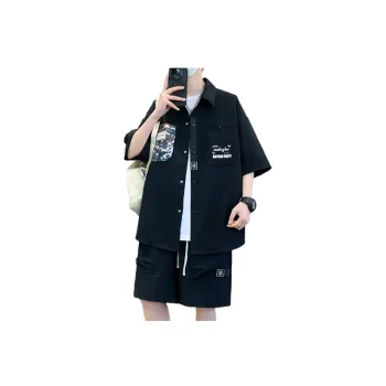 Trendy Short Sleeved Shirt and Shorts Set
