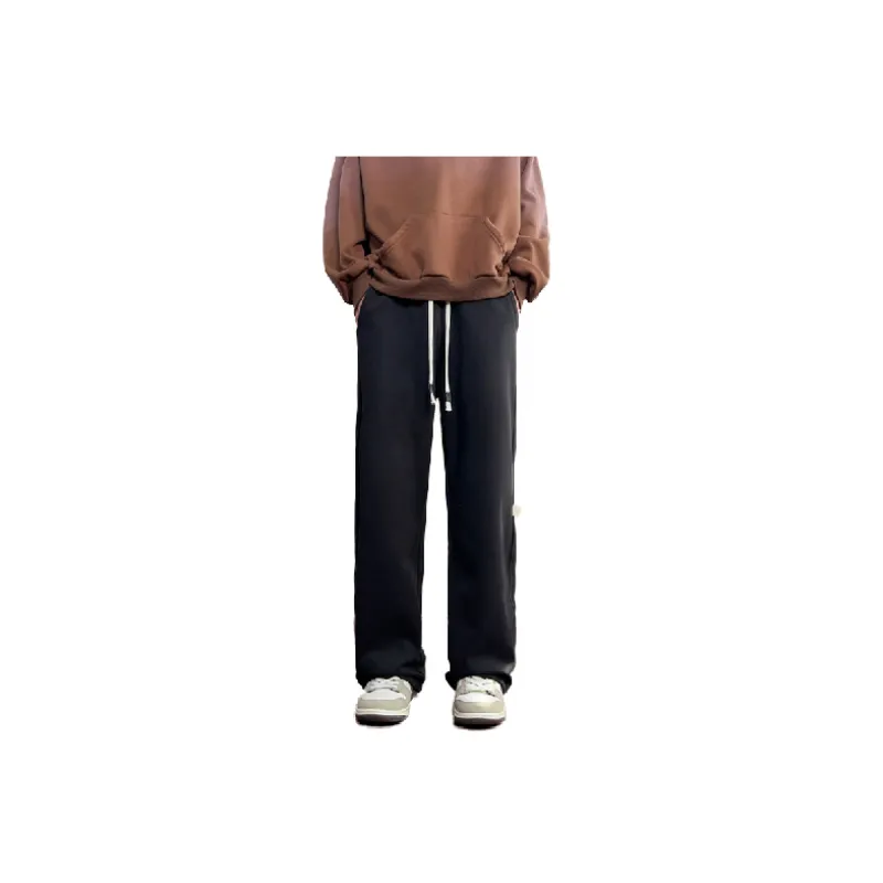 Simple Plain Cotton Casual Pants-4
