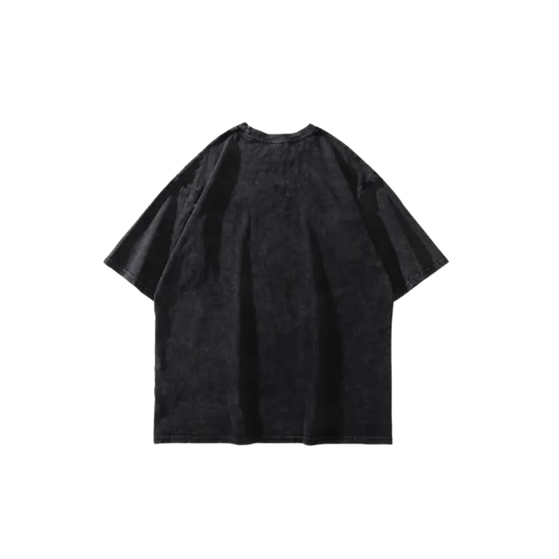 Retro Simple Combed Cotton T Shirt-4