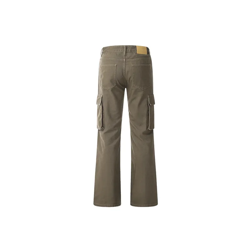Retro Straight Leg Denim Cargo Pants-1