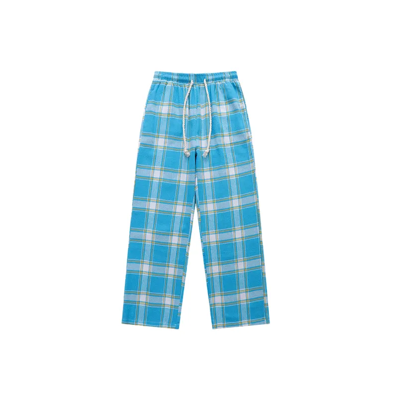 Sporty Plaid Casual Pants-0