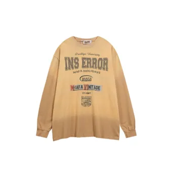 Casual Tie dyed Letter Printed Loose Sweater