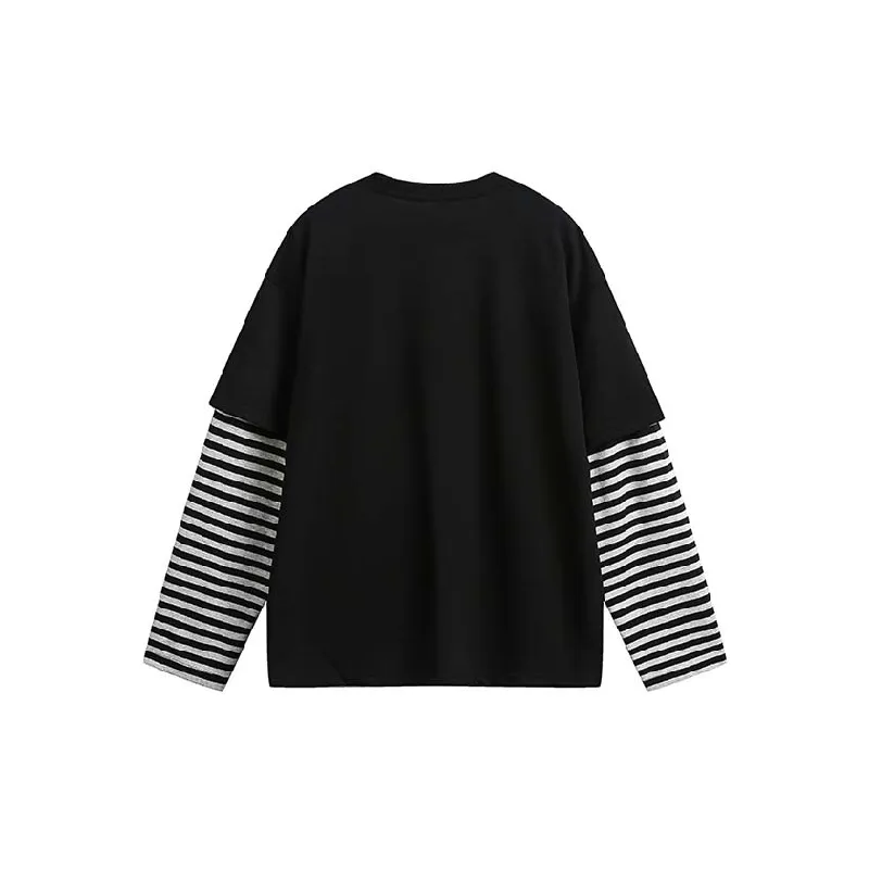 Fashion Loose Cotton Blended Fabric T Shirt-1