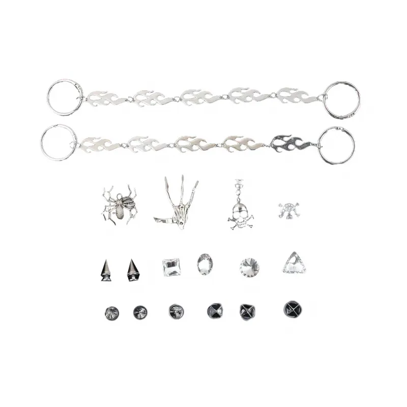 Punk Style Silver Claw Shoe Buckle Set-0