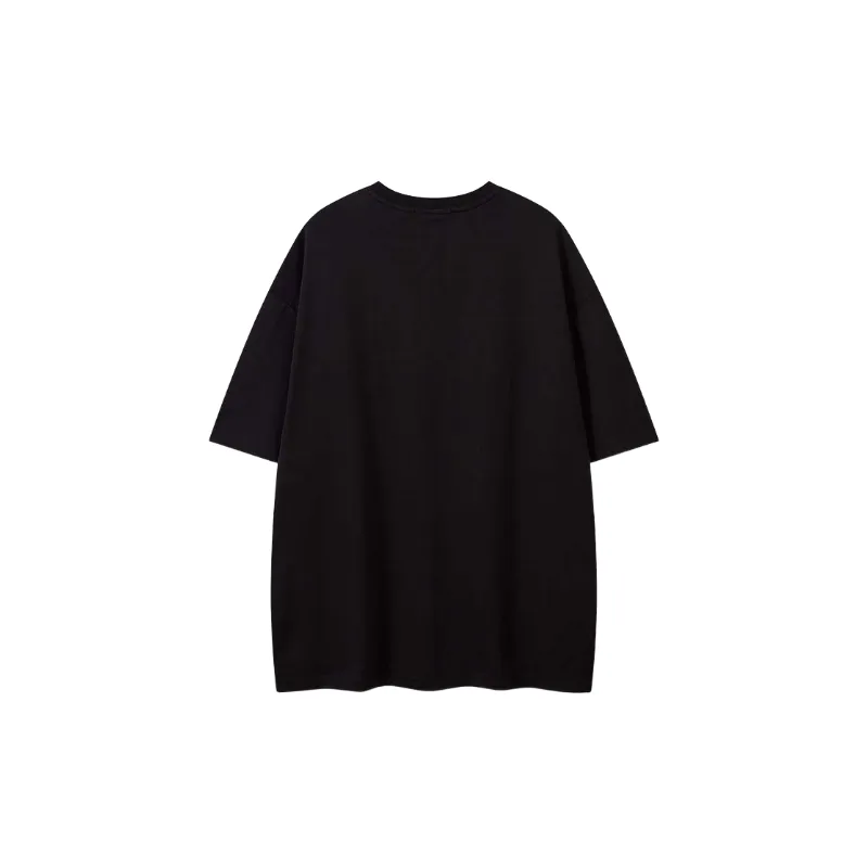 Casual Graffiti Cotton Blended Fabric T Shirt-3