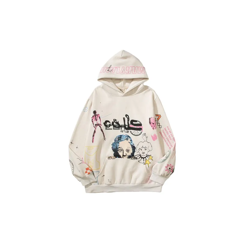 High Street Hand painted Graffiti Character Niche Design Hoodie