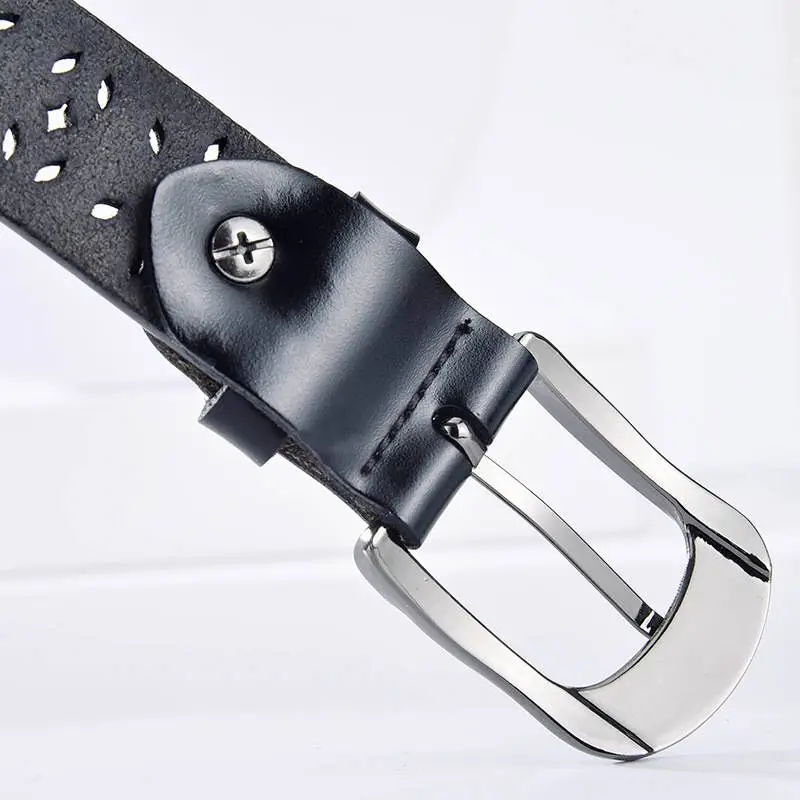 Retro Plain Leather Belt Women-4
