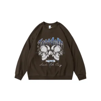 Dark Skull printed Round necked Hoodless Shirt